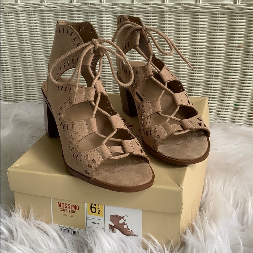 Mossimo blush colored open toe booties